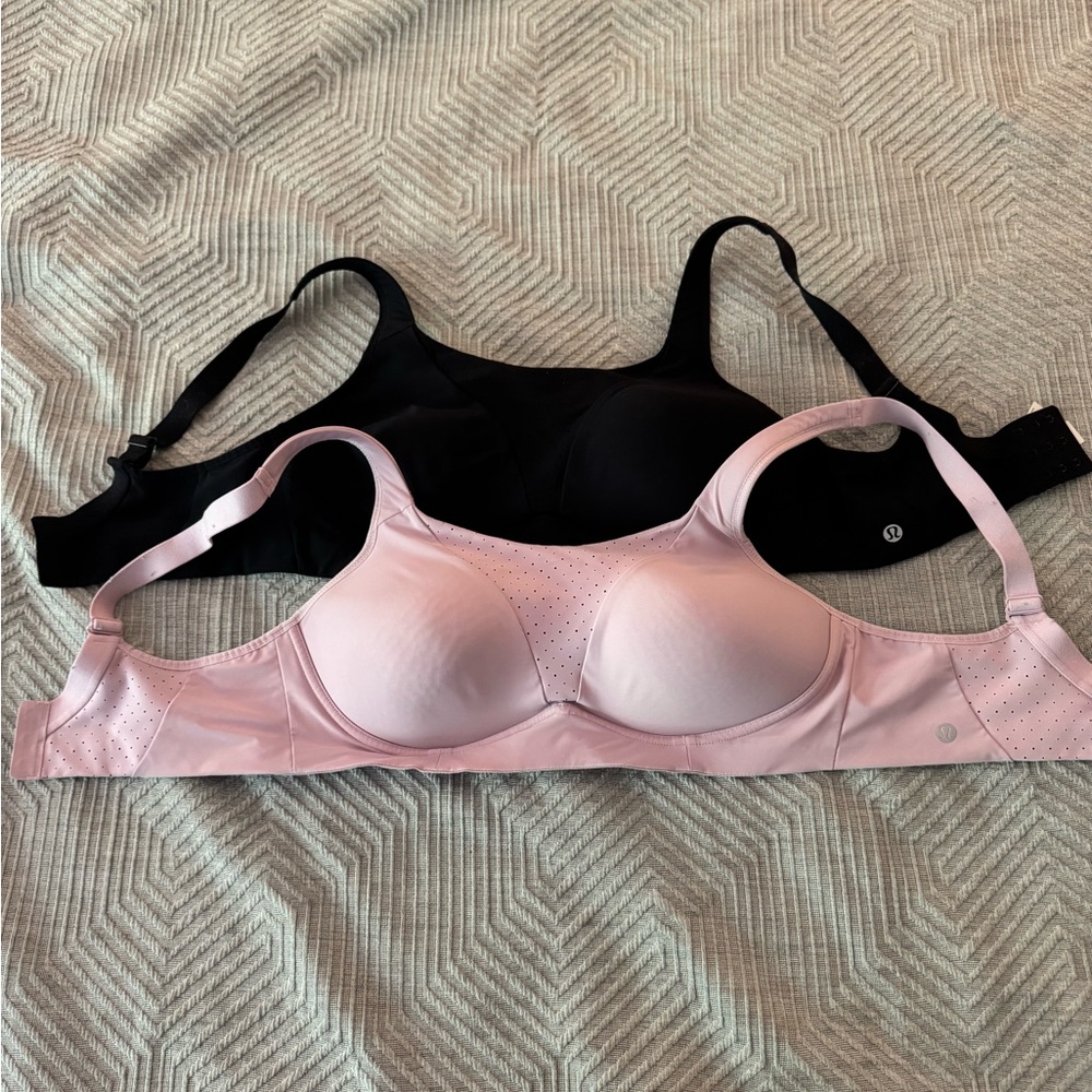 lululemon athletica Pink and Black Run Times Bras